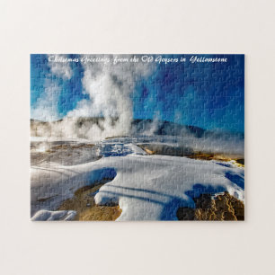Puzzle Géiseres Yellowstone. Felicitaciones de Navidad