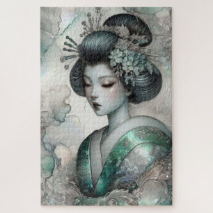 Puzzle Geisha en Verde Serie de Diseño #2
