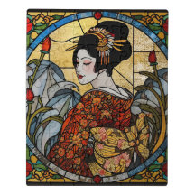 Geisha Oriental Vidrio Teñido Acrílico