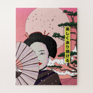 Puzzle Geisha Sé hermosa japonesa estilo manga japonés
