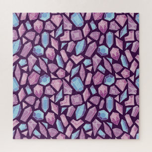 Puzzle Gemas Doodle, fondo vintage sin costuras.