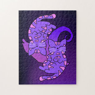 Puzzle Gemini Purple Gemini Retro Neon Kittens personaliz