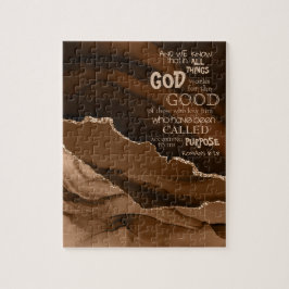 Puzzle Gemstone Agate Romans 8:28 Biblia Verse