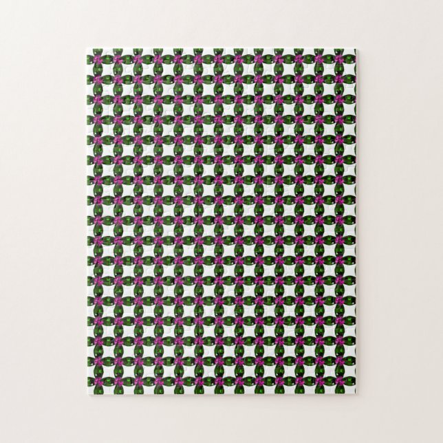 Puzzle Gemstone Art, Purple Green (Vertical)