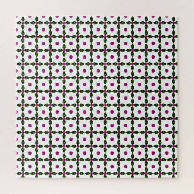 Puzzle Gemstone Art, Purple Green (Vertical)
