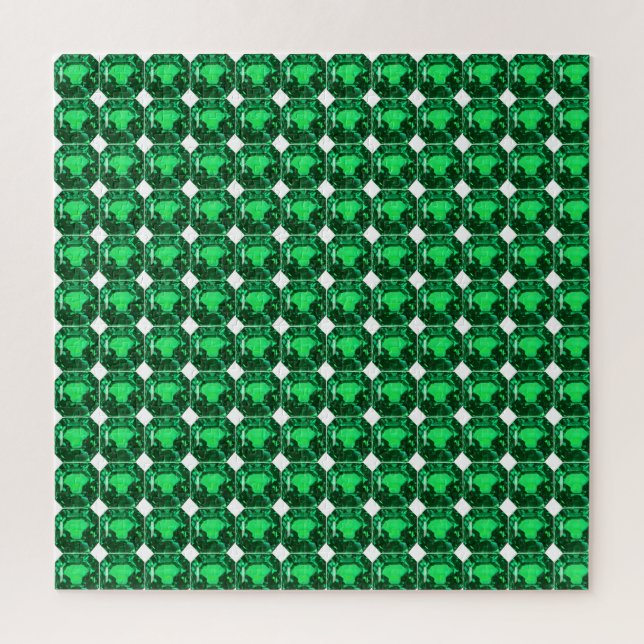 Puzzle Gemstone esmeralda, Birthstone May, Green claro (Vertical)