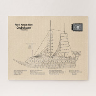 Puzzle Geobukseon de un barco con tortuga - SD de Bluepri