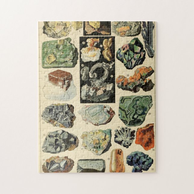 Puzzle Geología de Rocas Minerales Vintage (Vertical)