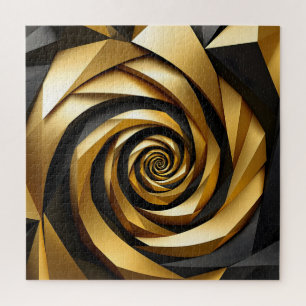 Puzzle Geometría de espiral dorada