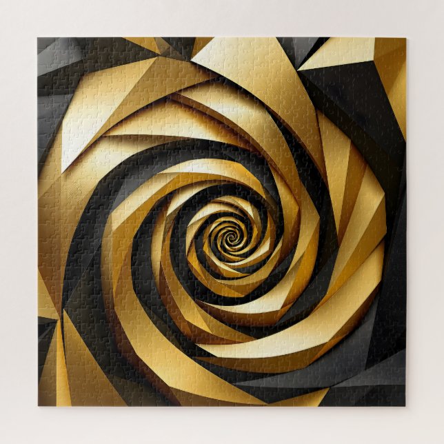 Puzzle Geometría de espiral dorada (Vertical)