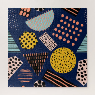 Puzzle Geometría divertida: Resumen del patrón multicolor