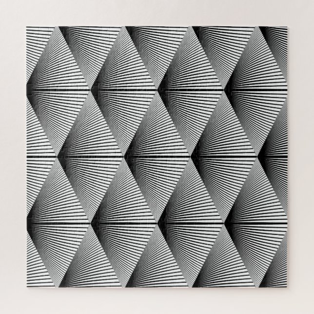Puzzle Geométrica de diamante: diseño de cosecha monocrom (Vertical)
