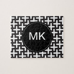 Puzzle Geométrica en blanco y negro