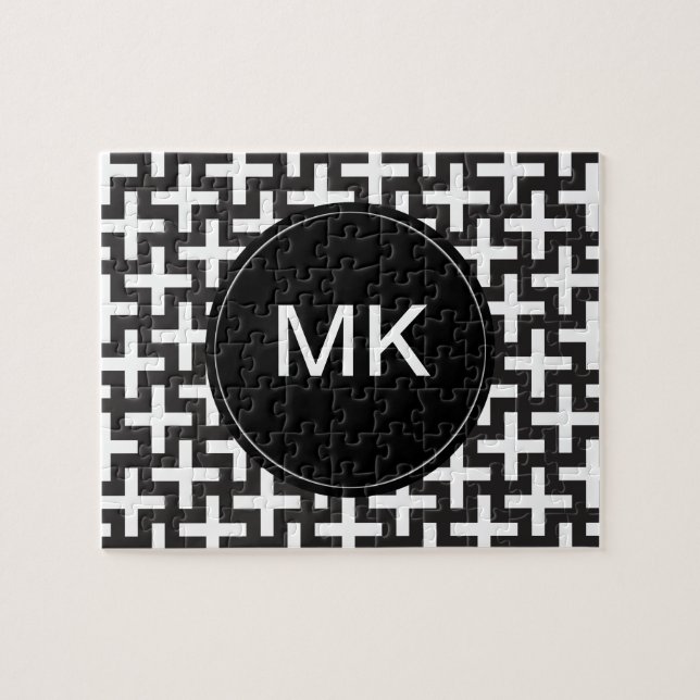 Puzzle Geométrica en blanco y negro (Horizontal)