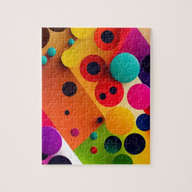 Puzzle Geométrico abstracto 3D colorido (Vertical)
