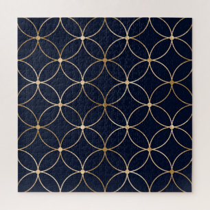 Puzzle Geométrico de época: Resumen azul de oro