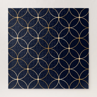 Puzzle Geométrico de época: Resumen azul de oro