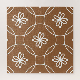 Puzzle Geométrico floral: patrón de arte vintage.