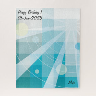 Puzzle Geometrio artístico moderno personalizado Azul