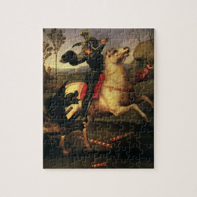 Puzzle George Fighting the Dragon por Raphael Sanzio (Vertical)