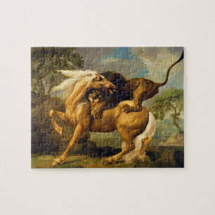 Puzzle George Stubbs el un león que ataca un caballo,