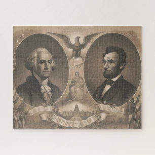 Puzzle George Washington Abraham Lincoln Eagle Patriotic 