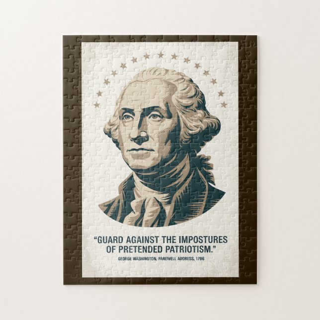Puzzle George Washington Quote American President Art (Vertical)