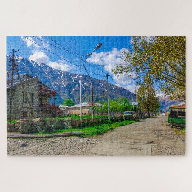 Puzzle Georgia Kazbegi Stepantsminda Gergeti Naturaleza (Horizontal)