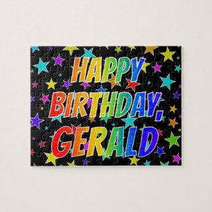 Puzzle "GERALD" Nombre, Divertido "FELIZ CUMPLEAÑOS"