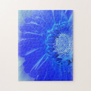 Puzzle gerbera azul eléctrico