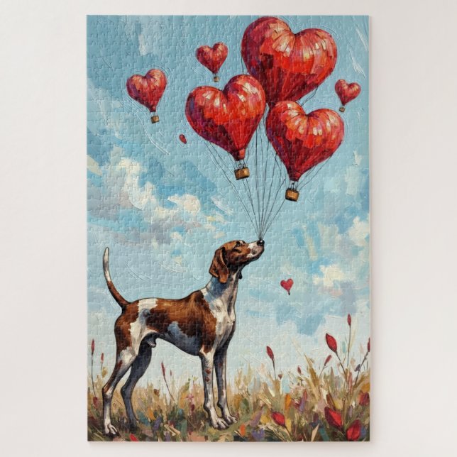 Puzzle German Shorthaired Pointer Valentine's Day Heart  (Vertical)