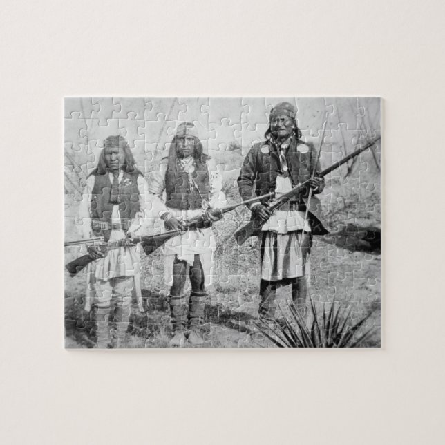 Puzzle Geronimo y tres de sus guerreros de Apache, 1886 (Horizontal)