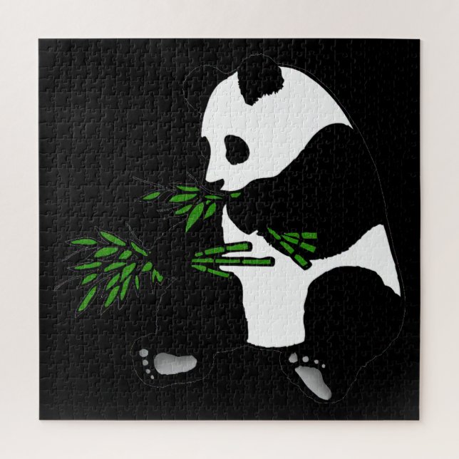 Puzzle Giant Panda come Bamboo negro (Vertical)