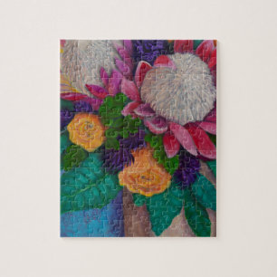 Puzzle Giant Proteas and Orange Roses