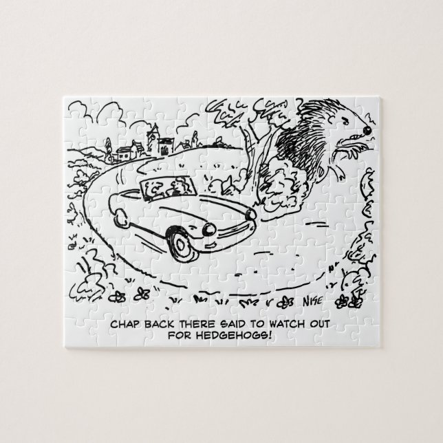 Puzzle Gigante Hedgehog y Personalizado de coches deporti (Horizontal)