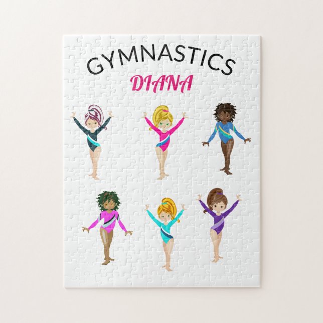 Puzzle Gimnasia 6 gimnasta chica personalizada (Vertical)