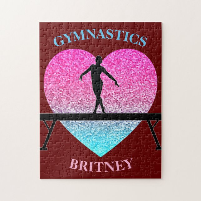 Puzzle Gimnasia Beam Sparkle Heart Burgundy (Vertical)