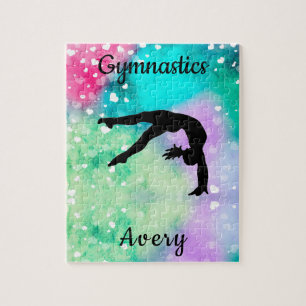 Puzzle Gimnasia chica acuarela con corazones flotantes