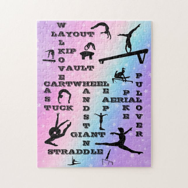 Puzzle Gimnasia chica Habilidades Pastel Estrellas palabr (Vertical)