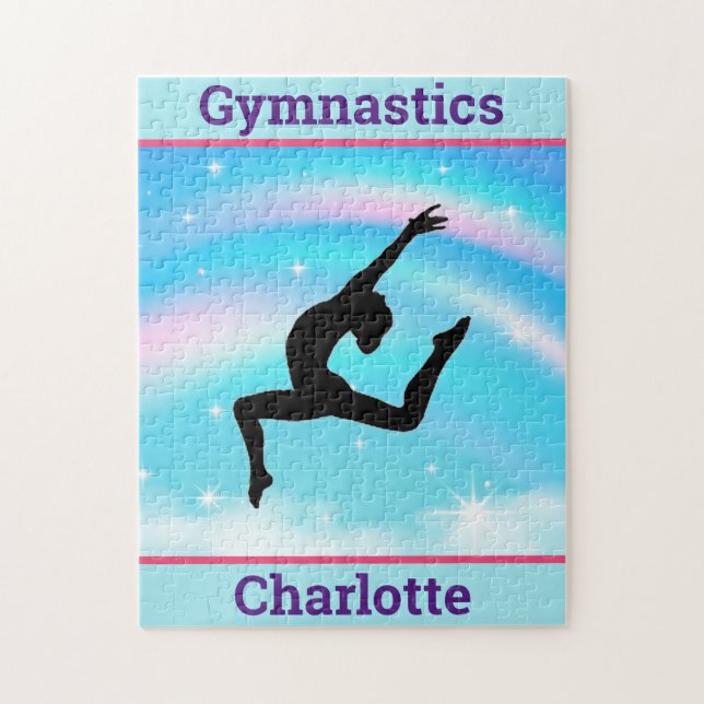 Puzzle Gimnasia chica salta nubes de arcoiris (Vertical)