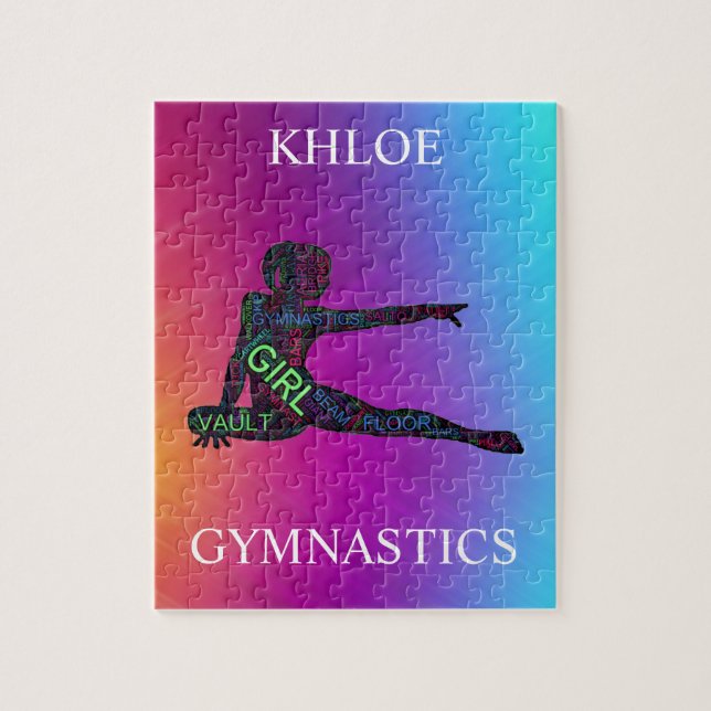 Puzzle Gimnasia Colorido Word Art (Vertical)