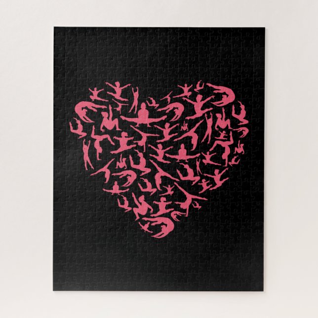 Puzzle Gimnasia de Chicas de amor - Silhouette Heart (Vertical)