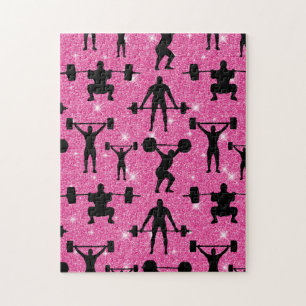 Puzzle Gimnasia Fitness Deporte Brillo Rosa