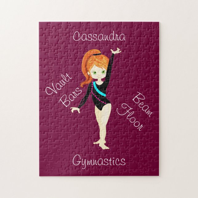Puzzle Gimnasia Ginger Hair, Green Eyes, Black Leo (Vertical)