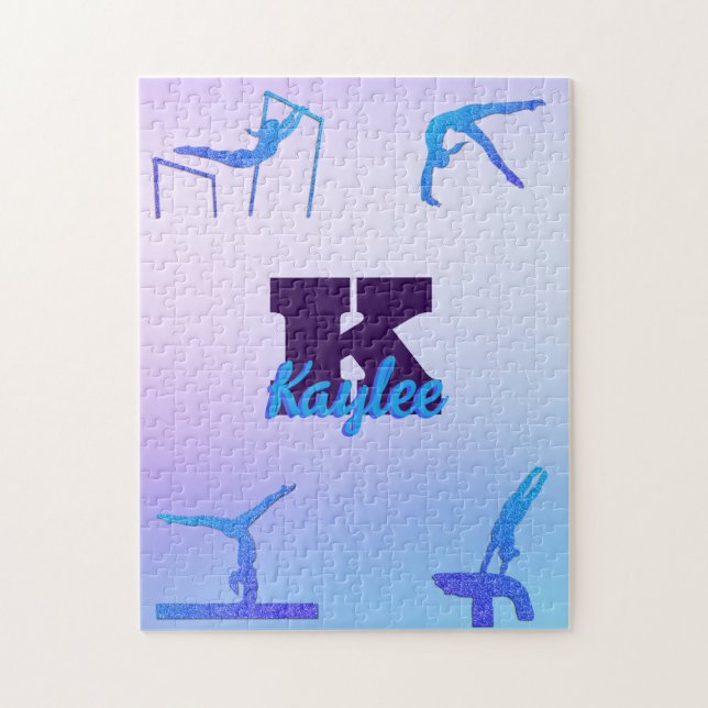 Puzzle Gimnasia Giratoria Azul Morado Monograma Personali (Vertical)