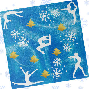 Puzzle Gimnasia Navidad Azul Brillo Blanco Patrón