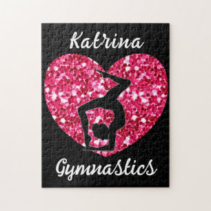 Puzzle Gimnasia Negra y Rosa Caliente Personalizada