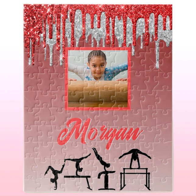 Puzzle Gimnasia Purpurina rojo y plateado Personalizado F (Subido por el creador)