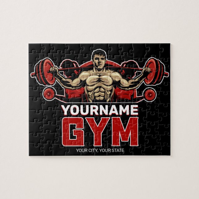 Puzzle GIMNASIO EN CASA para Levantamiento de Pesas NAME  (Horizontal)