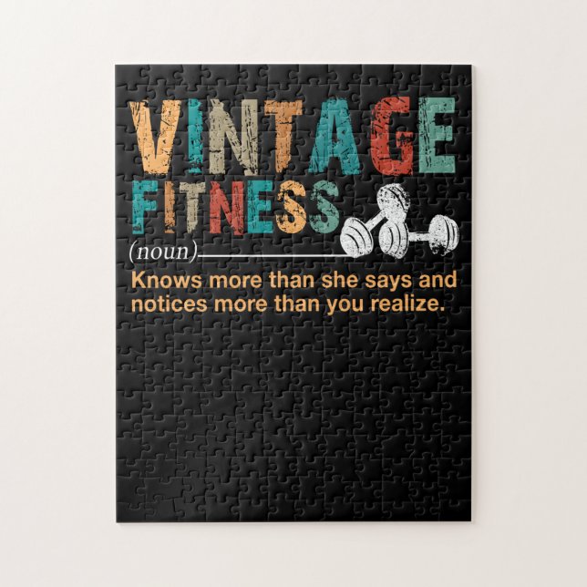 Puzzle Gimnasio Lover|Vintage Fitness Definition Quita (Vertical)